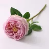 Dekorativa blommor riktiga beröring peony blommor konstgjord latex falska kungliga pioner rosa gren för bröllopsdekoration