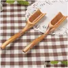 Spoons Wooden Bamboo Tea Spoon Coffee Drinking Tools Cooking Utensil Length 18Cm Scoop Home Kitchen Accessories Drop Delivery Garden Dhdz2