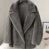 Futra kobiet faux fur zdfurs* Zimowy płaszcz futra prawdziwa wełniana alpaki misy misie płaszcza kobiet grube futra kurtka krótka wierzchnia lady streetwear 231121