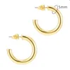 Hoepel oorbellen minimalistische C-vormige piercing ronde cirkel voor vrouwen gouden kleur dikke kwab oorbellen INS oor doorboord chique sieraden