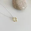 Pendants Perfect S925 Sterling Silver Trend Gold And Contrast Color Irregular Geometric Pendant Necklace Female Clavicle Chain