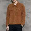 Kurtki męskie 2023 Spring Slim Corduroy Jacket Korean Casual Denim Workear Top