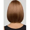 Light Brown Colored 13X4 Lace Front Human Hair Wigs 180% Short Bob Soft Natural Pre Plucked Full Wig With Baby