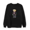 Black Men's Sweatshirt 2024 Ny Pullover Luxury Matching QR Code Men's Winter Cotton Print Little Bear Print Långärmad avslappnad plusstorlek Fashion S-2XL