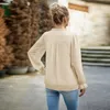 Chemisier Jacquard pour femmes, chemise élégante à manches longues et col en V, tempérament du commerce extérieur, 2023