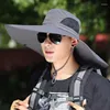 Berety duże letnie czapki słoneczne dla mężczyzn kobiety Outdoor UV Protekcja oddychająca Słońce Shiferman Hat Camping Plaży Busket