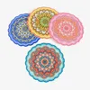 Tapis de table 2 pièces créatif Mandala fleur napperon carré céramique liège tapis cuisine accessoires isolation thermique coussin plaque