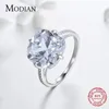 Cluster Ringen Modian 925 Sterling Zilveren Ring Het Duif Ei Zirkonia Mode Luxe Trouwring Verjaardag Sieraden Voor Vrouwen Cadeau