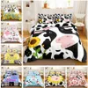 Cute Cow Print Duvet Cover Queen Size Kawaii Highland Bedding Set King Comforter Cartoon Farm Animals3060