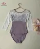 Scene Wear Ballet Costume Leotard för kvinna Practice Clothes Mesh Brodery Gymnastik Tight Performance Dress Yoga