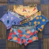 Underpants 2/4Pcs/Lot Men Underpants Fruit Printing Boxer Shorts Mens Underwear Simple Young Cotton Men's Panties 2023 New Y23