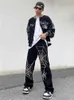 Pantaloni da uomo Ricamo Spider Graphic Punk Straight Denim Pant Bla Jeans Goic Hip Hop Streetwear Harajuku Donna Uomo Cargo y2k boyfriend G230422