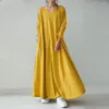 Casual Dresses Female Dress Stylish Relaxed Fit Large Hem Maxi Washable Ladies Ankle Length for Outdoor