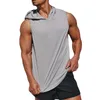 Débardeurs pour hommes Fitness à séchage rapide pour hommes respirant couleur unie vêtements de sport vêtements de sport à capuche gilet haut de basket-ball décontracté M-3XL