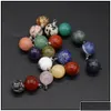 Colliers pendentifs 10Mm boule ronde pierre naturelle Rec Reiki guérison Chakra Rose Quartz cristal Pendo charmes pour cou D Dh80Q