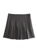 Kjolar kondala vintage mörkgrå mini kjolar kvinnor ruffles veckade sexiga shorts kjolar kvinnliga mode streetwear mujer faldas 230422