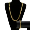 Hiphop Jewelry Sets High Polished Chain Chain Hip Hop Rope Necklace Bracelets Men Trendy Style Gold Silver 6mm 10mm253B