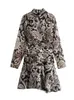 Mini robe plissée à imprimé floral pour femmes, demi-col, manches longues, taille haute, Chic, tenue de vacances