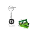 Keychains 1 PC Fashion Creative Billiard Pool Key Chain Table Ball Ring Lucky Black No.8 25MM Resin Jewelry Gift