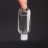 Xuojk 50 ml Händedesinfektionsflasche für Desinfektionsflüssigkeit, Klappdeckel mit Schlüsselringhaken, transparente Plastikflasche für Reisen