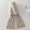 スカーフの女性の毛皮のニットウールクロスウォームスカーフソリッドフィッファンふわふわ編み襟豪華な冬の屋外ネック保護