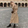 Kvinnors trenchrockar Autumn Lady Duster Coat Kvinnlig ytterkläder KVALITET Märke Fashion Women Beige Långt dubbelbröst