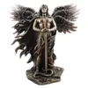 ブロンズのセラフィム6翼の守護天使と剣と蛇の大きな彫像樹脂彫像家の装飾211229281K