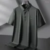 Herenpolo's 8xl 7xl 6xl 2023 zomer ijs zijden ademende polo shirt mannen high -end heren shirts casual oversized los chemise homme