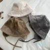 Berretti invernali caldi cappelli a secchiello per donna berretto da golf escursionismo pelliccia barile tessuto di cotone protezione per le orecchie