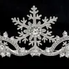 Bröllop hår smycken österrikiska kristaller kvinnor prinsessa snöflinga tiara krona brud bröllop jul hår smycken tillbehör sha8756 231121