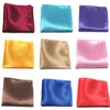 23*23cm Solid Color Satin Pocket SquareHandkerchiefs For Men Wedding Business Office Suit Decor Towel Fashion Accessories
