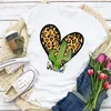 T-shirts Femme chemise mignon Cactus léopard Loveheart t-shirt femmes vêtements Pot impression Femme graphique mode fleurs hauts t-shirts