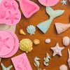 Pişirme Kalıpları Denizkızı Kuyruk Okyanus Deniz Kalıp Kalıp Çikolatalı Şeker Pişirme Aracı Düğün Doğum Günü Partisi Dekorasyonu Cupcake Topper 230421