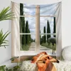 Tapestries Window Scenery Tapestry Wall Hanging Boho Nordic Home Cute Aesthetic Bedroom Decoration Teen Room Decor 231122