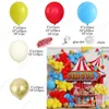 Party Decoration 155pcs Carnival Circus Balloon Garland Arch Kit Yellow Red Blue Latex Ballon Baby Shower First Birthday Decor Air Globos