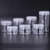 30 40 50 60 80 ml Kunststoffgläser Transparente PET-Aufbewahrungsdosen Boxen Runde Flasche mit Kunststoff-/Aluminiumdeckeln Angto
