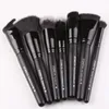 Makeup Tools Zoreya Black Brushes Set Eye Face Cosmetic Foundation Powder Blush Eyeshadow Kabuki Blandning Make Up Brush Beauty Tool 230421