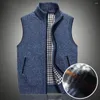 Gilet da uomo Autunno Inverno Maglione da uomo Gilet spesso caldo senza maniche Cardigan lavorato a maglia Cappotto con cerniera Capispalla casual