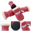 Haustier-Schutzschuhe, 4 Stück, für den Winter, wasserdicht, warm, für Hunde, rutschfeste Schneestiefel für kleine Rassen, Hunde, Welpen, Katzen, Chihuahua, Pfotenpflege, Mops 231122