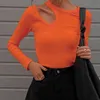 T-shirt Long Sleeve Round Neck Women's Slim Fit Short Friendly Casual Plain Elegant Basic T-shirt Autumn Y-2023