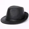 Szerokie grzbietowe czapki wiadra mężczyzna w 100% oryginalny skórzany kapelusz jazzowy dorosły fedoras fedoras owczacza czapka męska kowboj B7284 231122