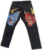 Heren Jeans Harajuku Gothic Amerikaanse stijl hoge taille jean mannen y2k baggy high street hip hop mode trend rechte wijde pijpen jeans print mannen 231122