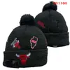 Bulls Beanies Chicago Bobble Hats Baseball Hockey Ball Caps 2023-24 Chapeau de seau de créateur de mode Chunky Knit Faux Pom Beanie Chapeau de Noël Sport Knit Hats a0