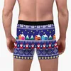 Sous-vêtements Hommes Noël Impression Slips Sous-vêtements respirants confortables Pantalons de bonhomme de neige Mode Sports Boxers Cuecas Homem Masculinas