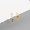 Hoop Earrings WTLTC 925 Sterling Sliver Three Cubic Zirconia Dangling Ear Piercing Mini Charms Hoops For Women