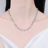 Fine Jewelry Sterling Sier Shiny 3Ct/9Ct Iced Out Diamond Choker Necklace Beautiful Moissanite Pendant Necklaces For Women