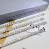 Pass Diamond Tester Iced Out Bling Moissanite Diamant Hip Hop Bijoux Tennis Chaîne S925 Argent Tennis Collier / bracelet