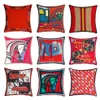 Taies d'oreiller en velours rouge, décoration de noël, housse de coussin en forme de cheval, pour la maison, le canapé, la chambre à coucher, la voiture, 322T