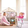 Maison de poupée accessoires Simulation poussette ensemble rose bébé semblant jouer jouets pépinière rôle meubles berceau chariot 231122