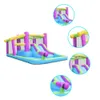 Kids Water Slide Inflatable Jumping Toys Bounce House Jumper Castle with Slide Pool Splashing Gun Outdoor Play Fun in Garden Backyard Birthday Party Small Gifts